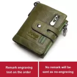 Free Engraving 100% Genuine Leather Men Wallet Coin Purse Small Mini Card Holder Chain Portfolio Portomonee Male Walet Pocket