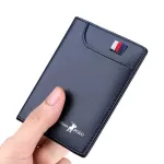 Genuine William Polo Leather Thin Mini Men's Wallet Card Clip Leather Thin Wallet Men's Retro Short Wallet