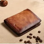 Manbang 100% Genuine Leather Men Wallet Small Mini Card Holder Male Walet Pocket Retro Purse High Quatic