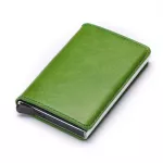 Zovyvol Business Id Credit Card Holder Men And Women Metal Rfid Vintage Aluminium Box Pu Leather Card Wallet Note Carbon