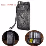 Cattle Male Genuine Leather Card Holder Checkbook Zipper Around Organizer Wallet Purse Design Clutch Handbag 1016