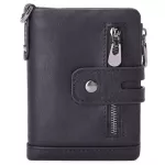 Misfits Men Wallets Genuine Leather Short Coin Purse Hasp Wallet 100% Cow Leather Clutch Wallets Handmade