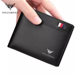 Williampolo Short Slim Wallet Men Leather Standard Casual Solid Driver License Wallets Handmade Cash Card Holders S