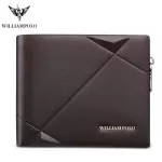 Williampolo Leather Genuine Men Zipper Short Men Cowhide Mini Purse Design Wallets for Men