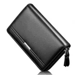 Faux Leather Men Bag Large Capacity Card Cash Holder Long Wallet