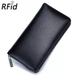 Genuine Cow Leather Women Wallet Standard Female Long Wallet Passport RFTI Card Function Large Card Bag Zipper Pruse