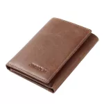 Jinbaolai Vintage Men's Genuine Leather Wallet Small Man Purse Card Holder Money Bag for Male