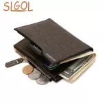 Short wallets for men, two -foldable PU leather bags, high quality for men.