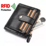ซองใส่บัตรเครดิตอเนกประสงค์ป้องกันหนัง RFID กระเป๋าใส่นามบัตรซิป