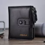 Men's wallet, luxurious Tri-Fold leather wallet for men, two short zipper bags by Slgol-Direct.
