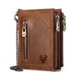 Men's wallet prevents robbery brushing the RFID leather wallet.