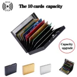 New, upgrade, 10 capacity, fashion, stainless steel bag, business card, metal case, RFID, wallet, gift box, charming unisex