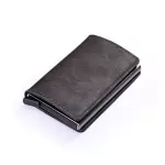 RFID Business Credit Card Holder Men Multix Automatic Aluminium Alloy Leather Case Case Mini Wallet Slim Coin Pruse