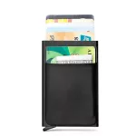 DIENQI RFID Smart Wallet Credit Card Holder Metal Metal Thin Slim Men Wallets Pop Up Minimalist Wallet Small Black Pruse