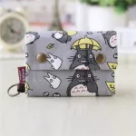 1pcs Canvas Cartoon Totoro Cat Printed Flower Dog Women Short Wallet Cute Mini Money Key Bag Coin Pocket Purse For Children