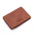 Ultra Thin Men Male Pu Leather Mini Small Magic Wallets Zipper Coin Purse Pouch Plastic Credit Bank Card Case Holder