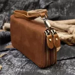 Maheu Style Leather Purse Wallet For Men Women Male Female Long Wallet 100% Genuine Leather Zip Phone Wallets Ladies Girls