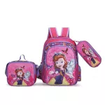 Children's schoolbag three-piece trolley bag 3d stereo detachable six-wheeled trolley student schoolbag shoulders