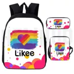 3D Print "Likee 1 Like Video" Backpack Russia Type Likeee Bag 3PCS/Set Zipper Pencil Case Bagpack Bookbag School Bags Girls Boy