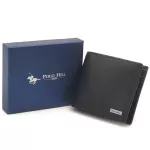 POLO HILL Men Genuine Leather RFID Blocking Business Bifold Wallet with Gift Box PMWS-MW301