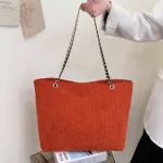 Velvet Shoulder Bag, Corrugated Square, Large Shoulder Shoulder, GBIWANT Chain