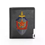Classic FSB The Feder Security Service of the Russian Printing Leather WLET MEN BIFOLD Credit Card Holder Ort Se Me