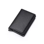 Rfid Card Holder Wlet Men Name Carbon Fiber Leather Trifold Slim Thin Smart Wlet Money Bag Luxury B Se Wet New
