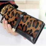 Cow Leather Wlet Women Horse Hair Ladies Ses and Handbags Pard Pattern Card Holder Thin Girls Cartteras
