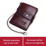 Men Rfid Bloc Trifold Wlet Genuine Leather Ort Se Cn Pocet Hi Quity Card Holder Wlets With Anti Theft Chain