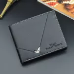 กระเป๋าสตางค์ผู้ชาย/Men's short fashion new thin wallet multi-card slot 3 fold zipper business soft wallet