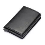 Bycoy Anti Thief Men Credit Card Holder Bloc Rfid Wlet Bag Leather Business Id Cardholder L Se