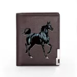 Hi Quity Cool B Horse Printing Leather Wlet Men Women Bifold Credit Card Holder Ort Se Me