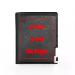 Your Own Design Brand Logo/picture Custom Printing Pu Leather Wlet Men Bifold Credit Card Holder Diy Ort Se Me