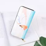 New Women Creative Cartoon Picture Chinese Words Pattern Pu Wlet Storage Pge Student Zier Phone Case Card Cn Se Bag