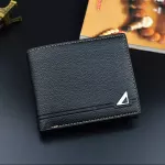 Men's wallet/Men's Short Fashion Open Soft Wallet Casual Lychee Pattern Multi-Card Position Large-Capacity Wallet Thin