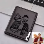 Father's Day from Dauter Men Engraved Photo Wlet Ultra Thin Vertic Wlet Personized for Dad Him Men