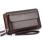 Brand Men Clutch Bag Leather Se Double Zier Business Wlet B Brown Me Ca Handy Bag