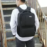 กระเป๋าเป้ผู้ชาย/Men's business backpack fashion backpack hit color simple college and middle school student school bag computer backpack