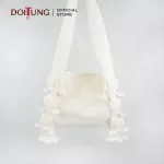 DoiTung Bag - White Big Size กระเป๋าผ้า ย่าม ปอมๆ ชาวเขา สีขาว ดอยตุง ไซส์ใหญ่