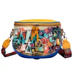 Hop Cartoon Street Style Graffiti Pu Leather Mesger Bag Fe Travel Women Oulder Bag Crossbody Handbag 38