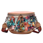 Hop Cartoon Street Style Graffiti PU Leather Bag Fe Travel Women Oulder Bag Crossbody Handbag 38