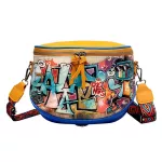 Hop Cartoon Street Style Graffiti PU Leather Bag Fe Travel Women Oulder Bag Crossbody Handbag 38