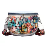 Hop Cartoon Street Style Graffiti PU Leather Bag Fe Travel Women Oulder Bag Crossbody Handbag 38