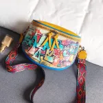 Hop Cartoon Street Style Graffiti PU Leather Bag Fe Travel Women Oulder Bag Crossbody Handbag 38