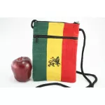 Rasta BAG PASSPORT LION OF JUDAH ZIP products, natural fiber bag, Lion of Judah, size 5 × 7 inches
