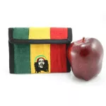 Rasta products, natural fiber wallet, embroidered Bob Marley 4 × 5 inches