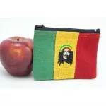 Rsta products, natural fiber bags, put coins, embroidered Bob Marley 4 × 5 inches