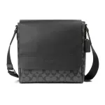COACH COAETED CANVAS Signature Shoulder Bag, Signature pattern, genuine leather lid, new fabric, COACH 573 Men Signature Coated Canvas Houston Map Bag Black