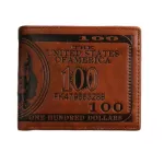 Dihope Men's WLETS with 100 US Dollar Pattern Wlet Me Leather Wlet Photo Card Holder Large Capacity Wlet