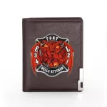 Firefiter 343 SULL Printing B Leather Wlet Men and Women Credit Card Holder Ort SE